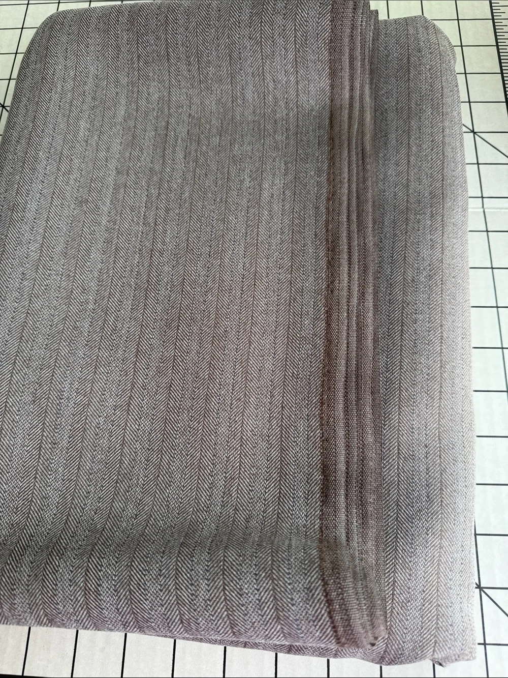 3 Yards Taupe Herringbone Suiting Fabric 58” Wide Drapey Woven Apparel Fabric